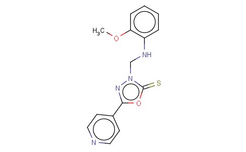 1,3,4-OXADIAZOLE-2(3H)-THIONE, 3-(((2-METHOXYPHENYL)AMINO)METHYL)-5-(4-PYRIDINYL)-